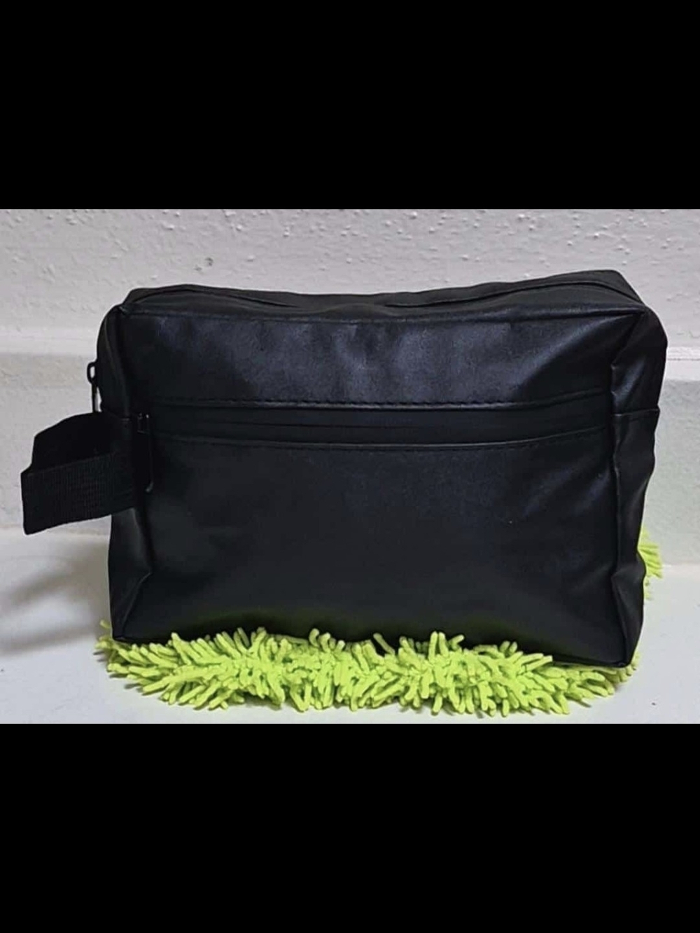 Men's Black Travel Toiletry Kit with Front Zip Pocket
